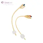 Double-Lumen Silicone Foley Cathéter with Tiemann Tip - Greatcare