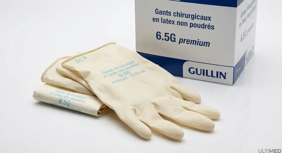Gants de chirurgie en latex non poudrés 6.5G premium