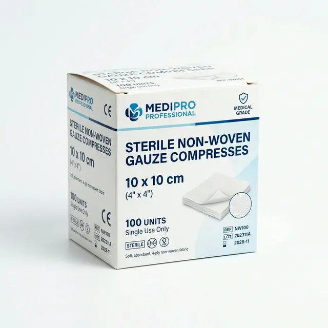 Compresses Stériles Non-Tissées (10x10 cm)