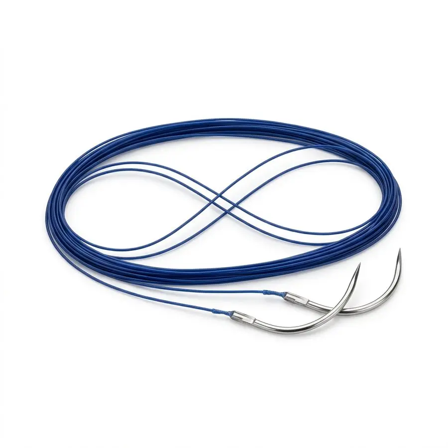 Fil de suture non résorbable monofilament PROLENE 7/0 — 2 aiguilles rondes 3/8 cercle 9,3 mm, fil 75 cm — illustration