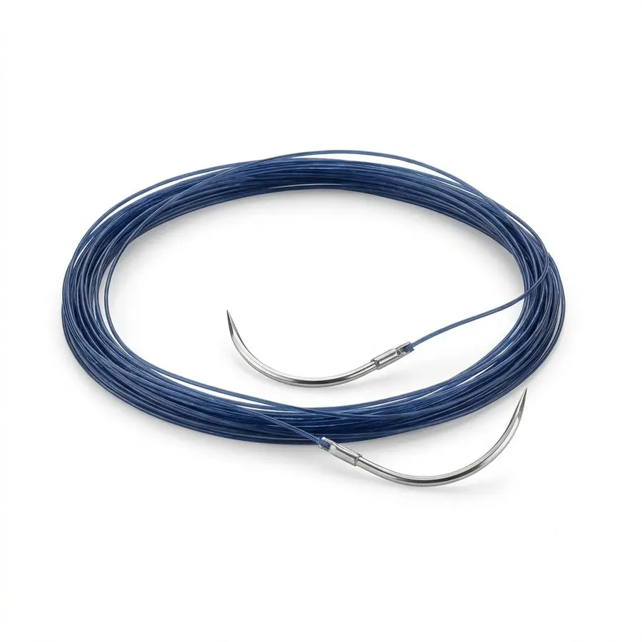 Fil de suture non résorbable monofilament PROLENE 8/0 — 2 aiguilles rondes 3/8C 8 mm, fil 60 cm — illustration