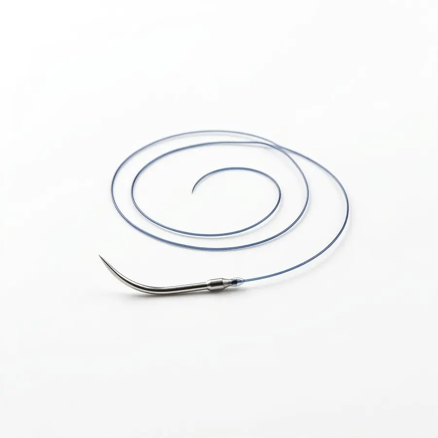 Fil de suture non résorbable monofilament ETHILON 10/0 — aiguille 3/8 cercle 6,5 mm, fil 15 cm — illustration