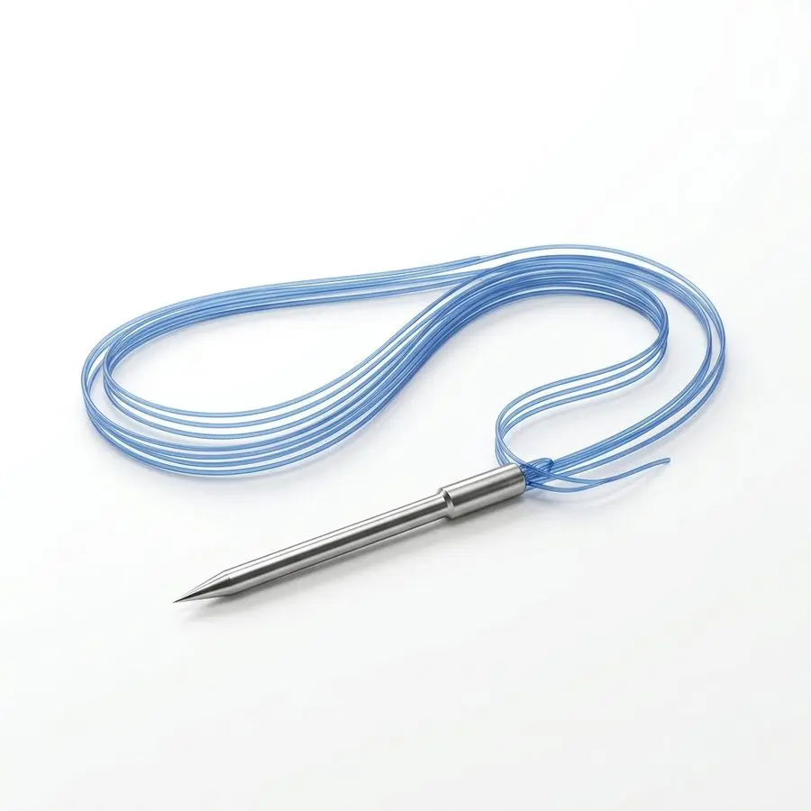 Fil de suture non résorbable monofilament PROLENE 10/0 — aiguille droite 16 mm, fil 20 cm — illustration