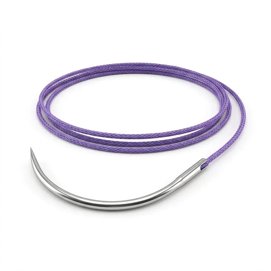 Fil de suture résorbable tressé VICRYL Plus 0 — aiguille corps rond 1/2 cercle 26 mm — illustration