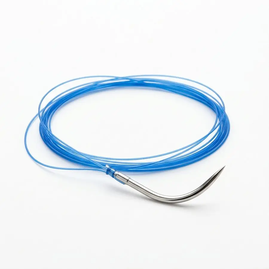 Fil de suture non résorbable PROLENE 1 — aiguille corps rond 1/2 cercle 40 mm, fil 100 cm — illustration
