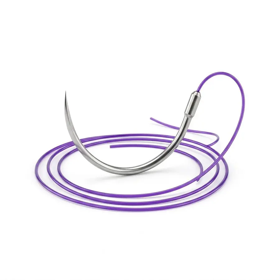Fil de suture résorbable monofilament PDS 3/0 — aiguille corps rond 1/2 cercle 17 mm — illustration