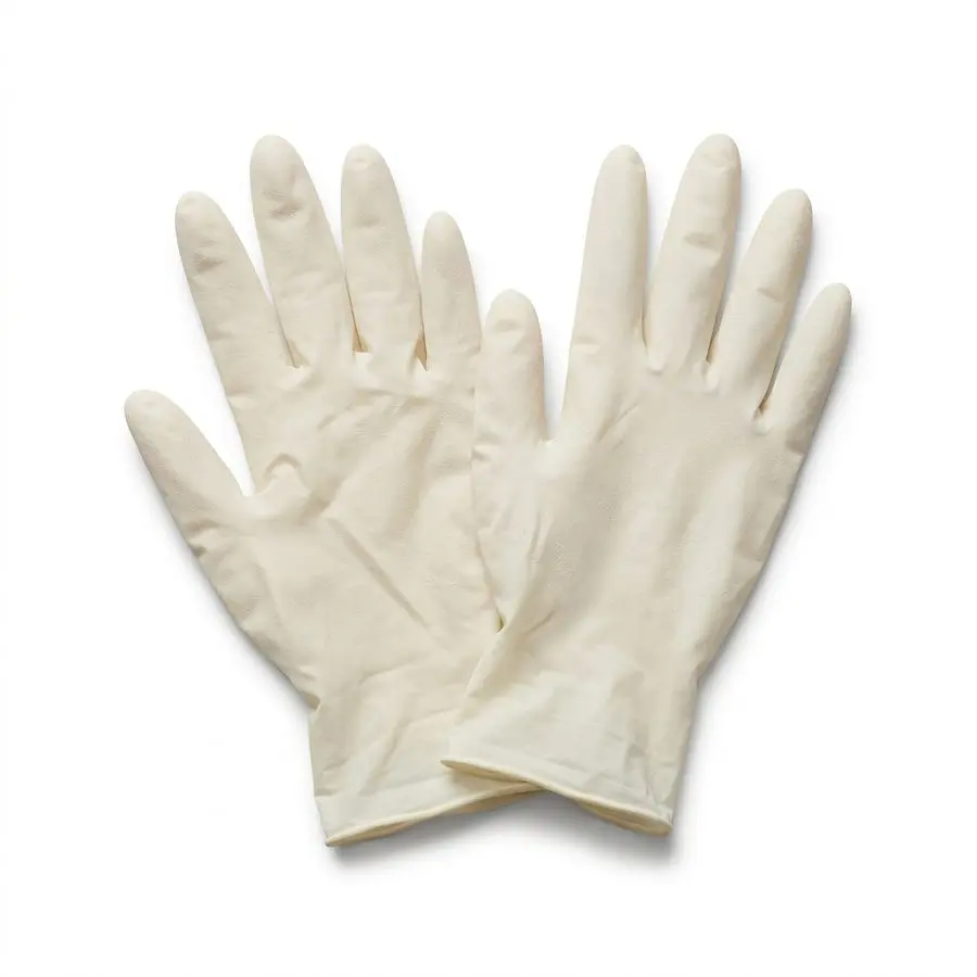 Gants d'examen en latex poudrés — taille L, usage bloc opératoire — illustration