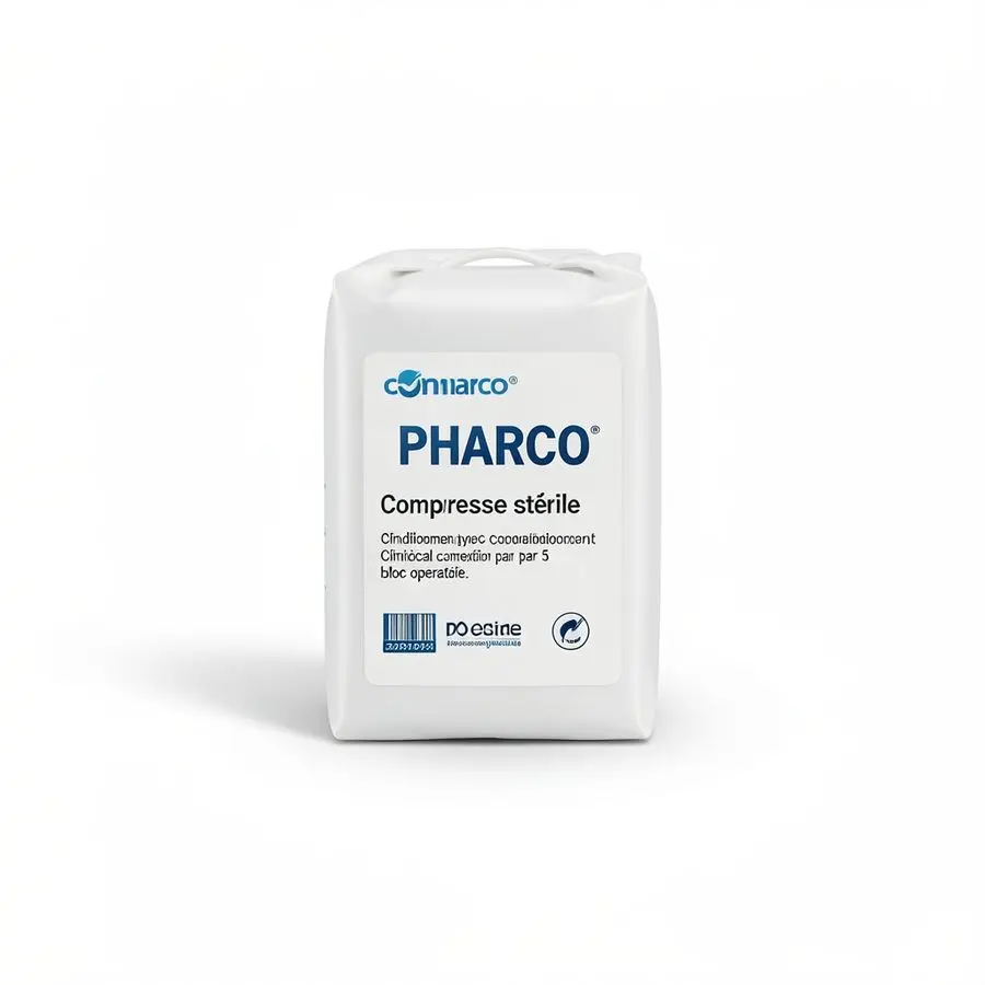 Compresse stérile PHARCO — conditionnement par 5 — illustration