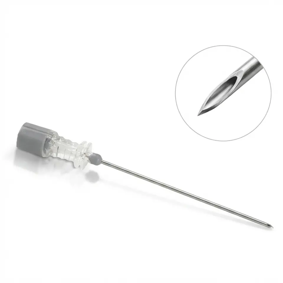 Aiguille spinale g27- 90 mm biseau Quincke avec guide - Egemen
