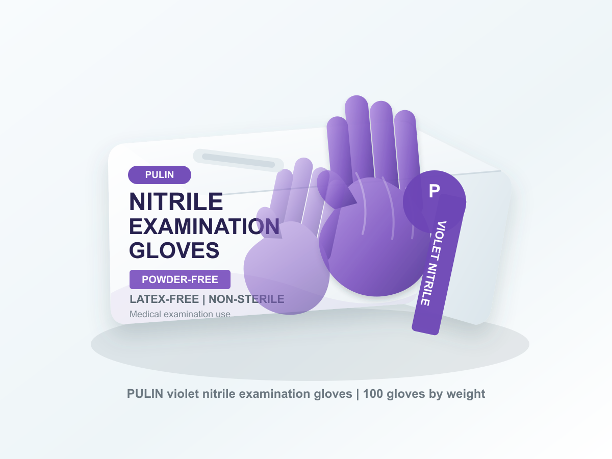 قفازات فحص نيتريل couleur violet - PULIN