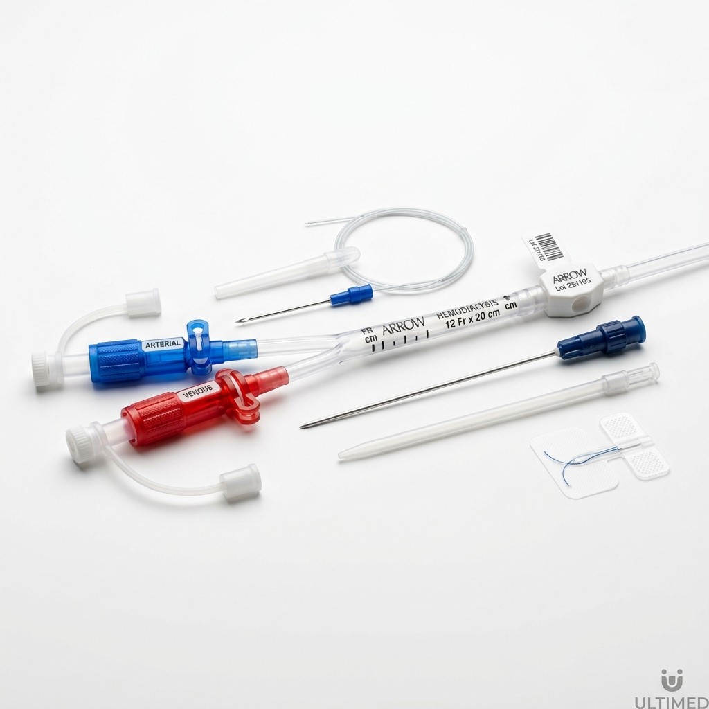 طقم قثطرة d'hémodialyse double lumière d 12 Fr x 20 سم - Arrow