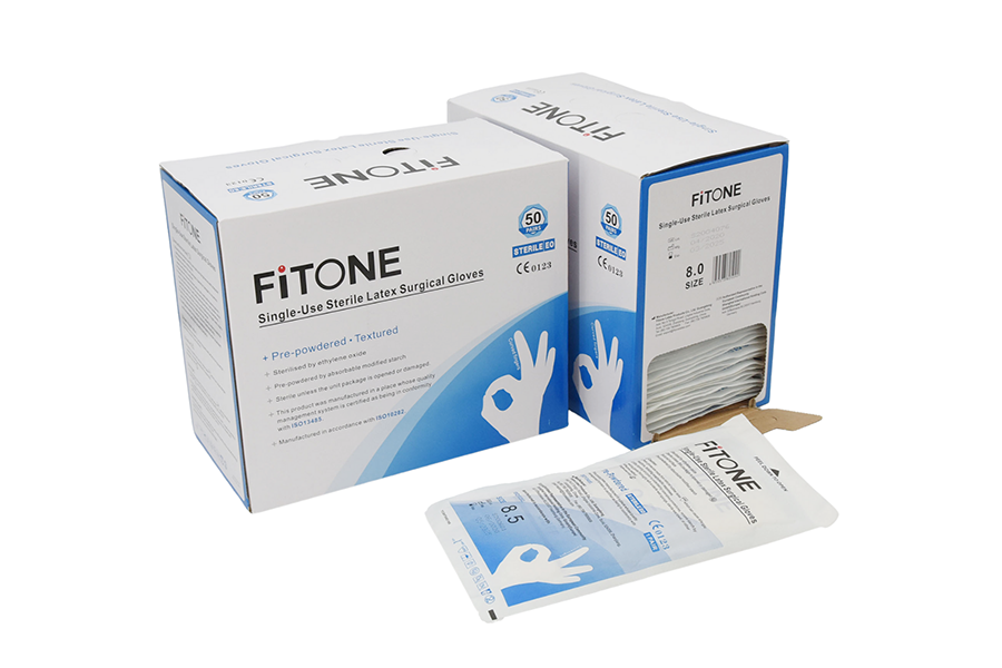Fitone لاتكس جراحي قفاز مبودر