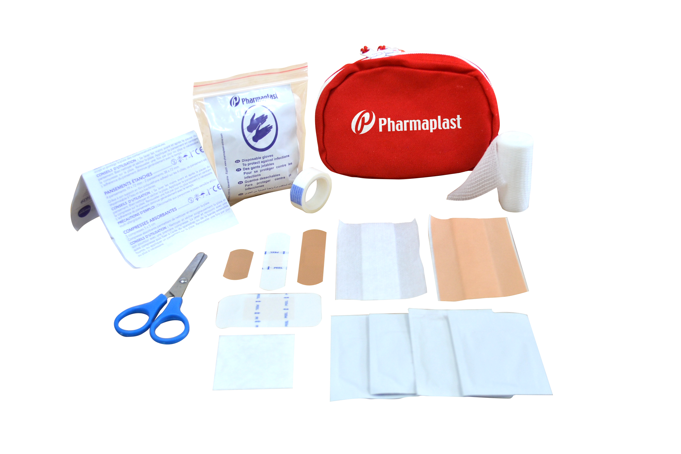 Pharmaplast Red صغير Zipper طقم
