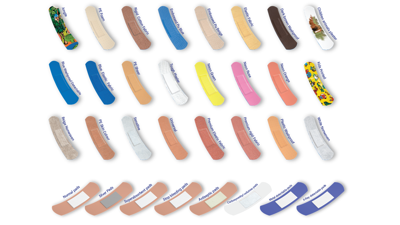 Pharmaplast كيور إيد® أزرق Metal & X-ray Detectable ضمادة شريط ضمادات